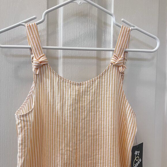Art Class Orange and White Striped Romper Girls Size Large 10-12 NWT - Picture 2 of 12